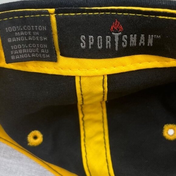 Sportsman MX Sport Baseball Cap Embroidered Logo Black Yellow Adjustable - Picture 7 of 7
